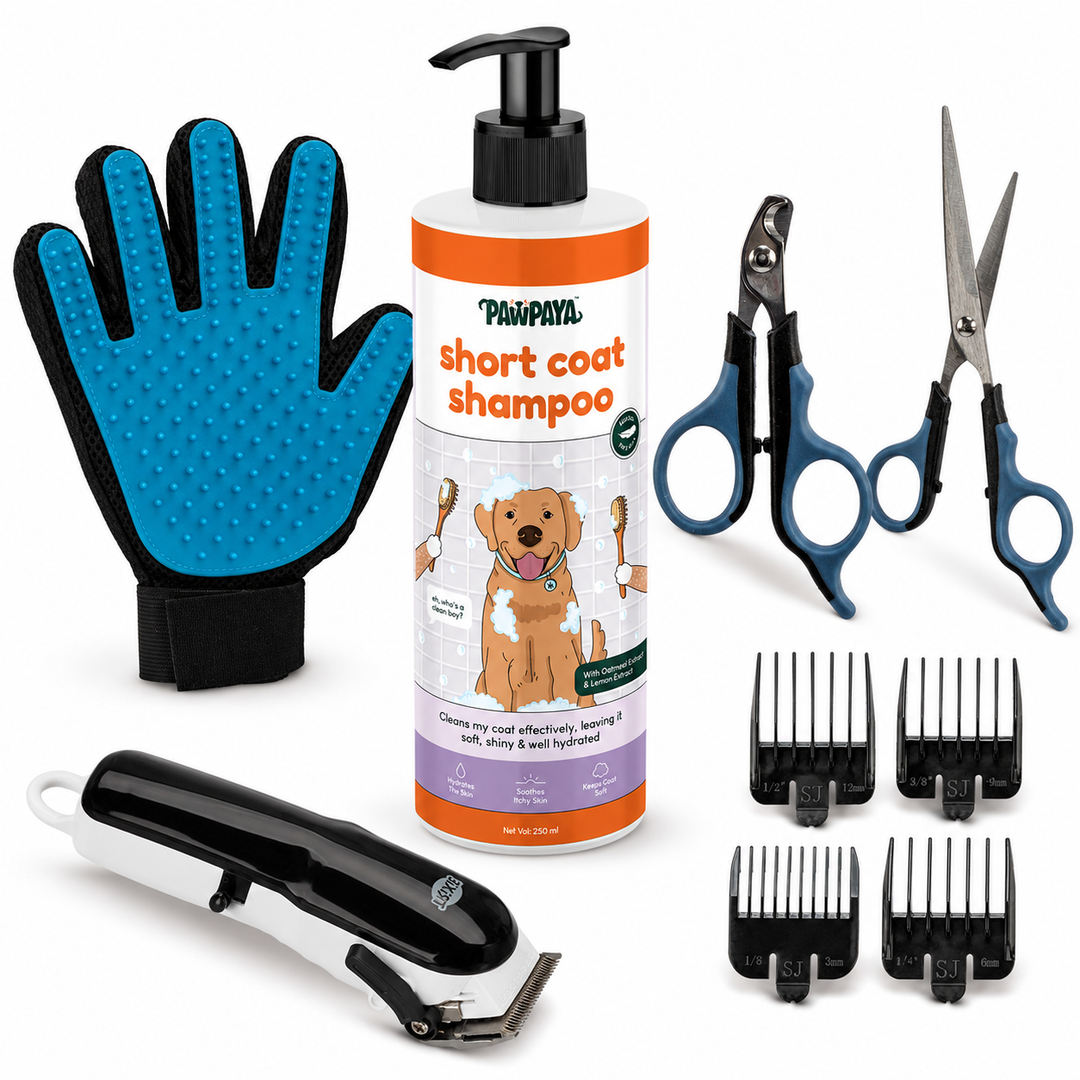 TR1200 Cordless Pet Grooming Combo with Scissors, Fur Glove & Pawpaya Shampoo