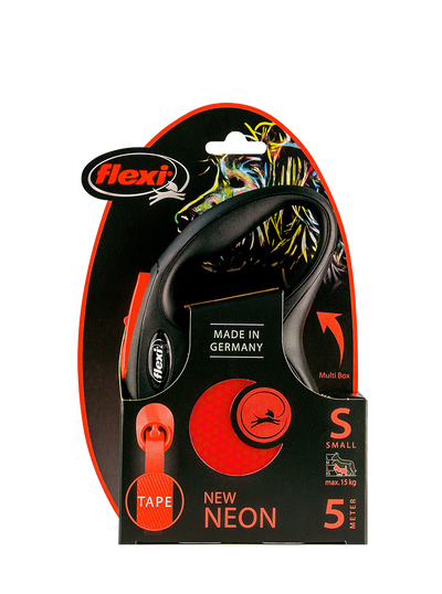 Flexi New Reflect Tape Retractable Dog Leash - 5 m/15kg in assorted colour