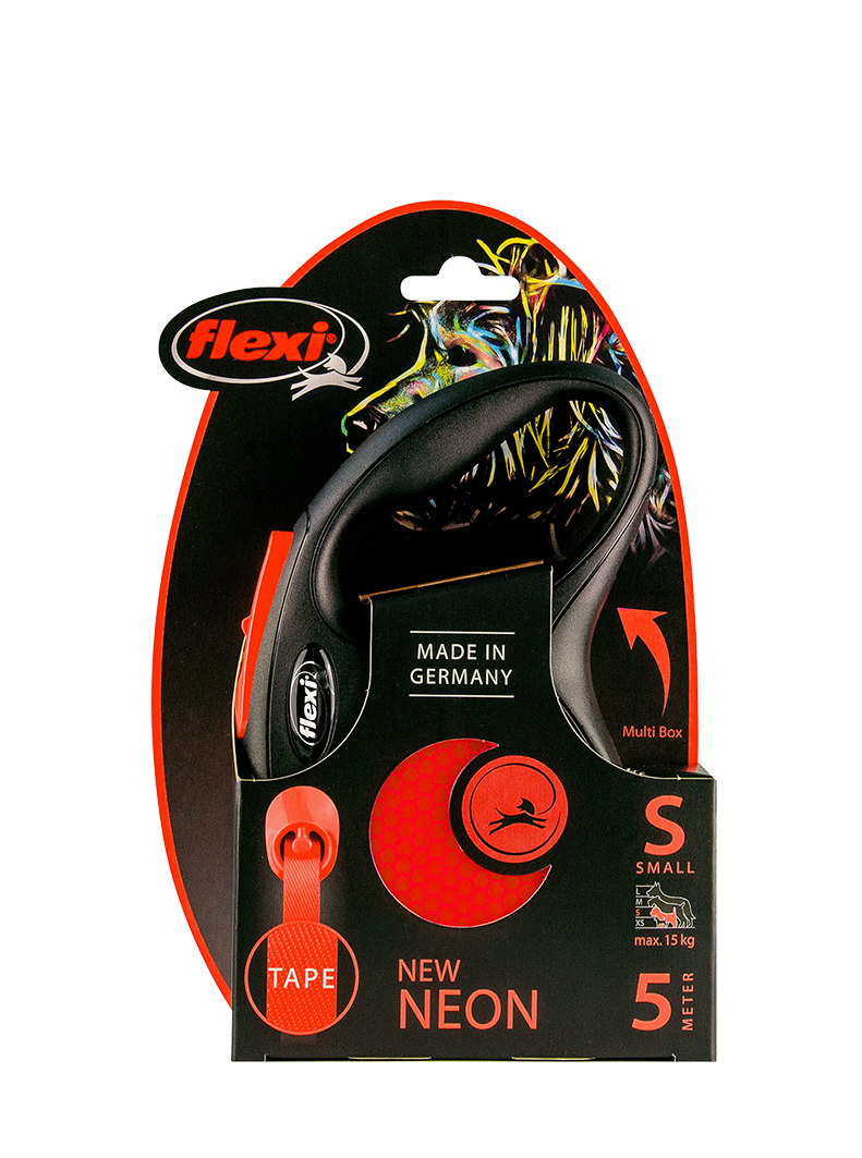 Flexi New Reflect Tape Retractable Dog Leash - 5 m/15kg in assorted colour