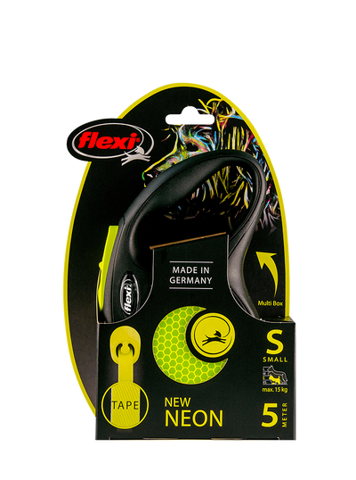 Flexi New Reflect Tape Retractable Dog Leash - 5 m/15kg in assorted colour