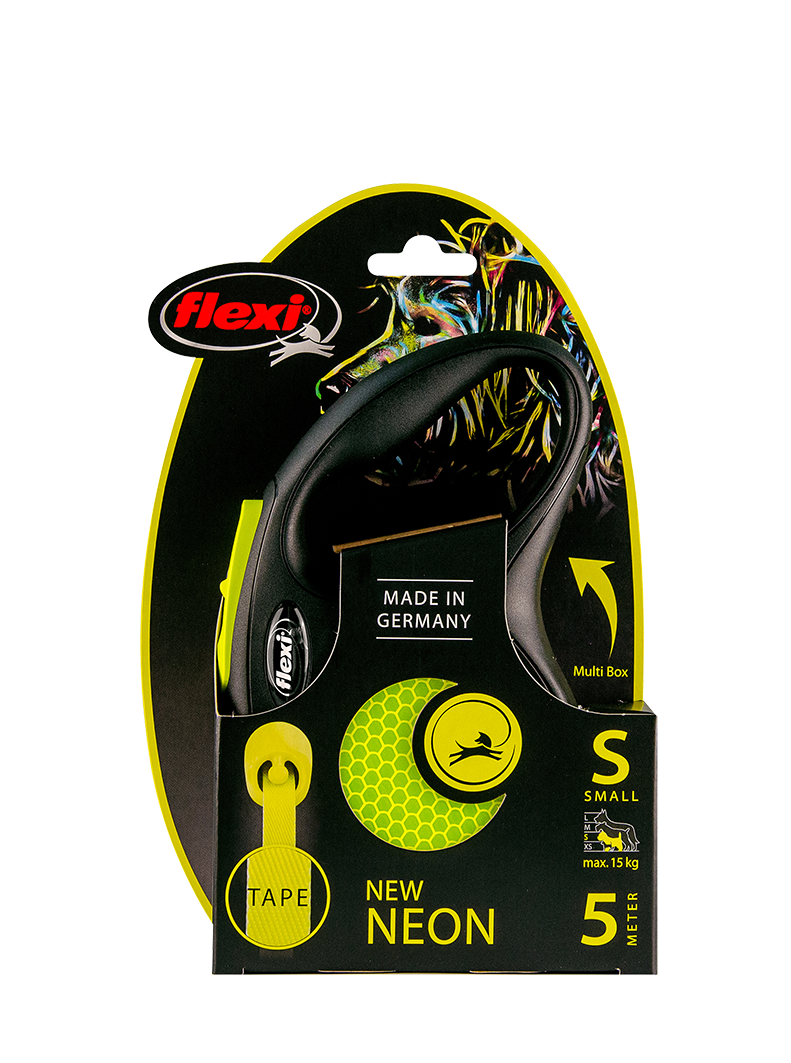 Flexi New Reflect Tape Retractable Dog Leash - 5 m/15kg in assorted colour