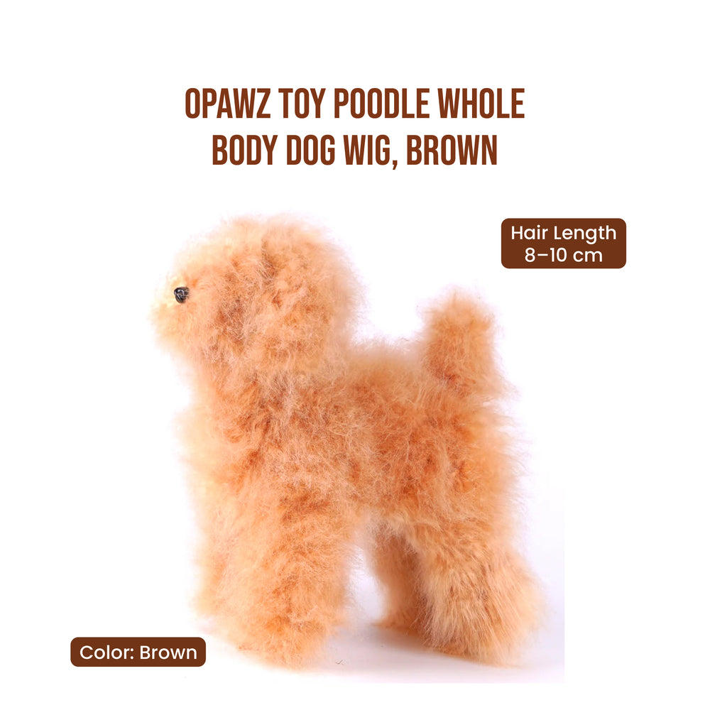 Opawz Toy Poodle Whole Body Dog Wig, Brown