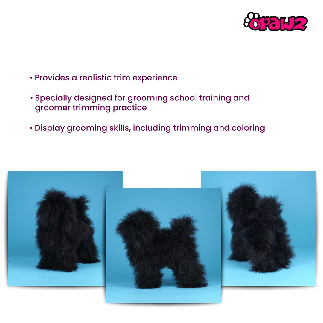 Opawz Toy Poodle Whole Body Dog Wig, Black