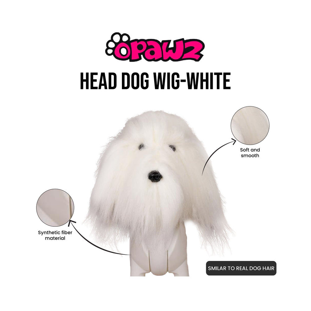 Opawz Head Dog Wig-White