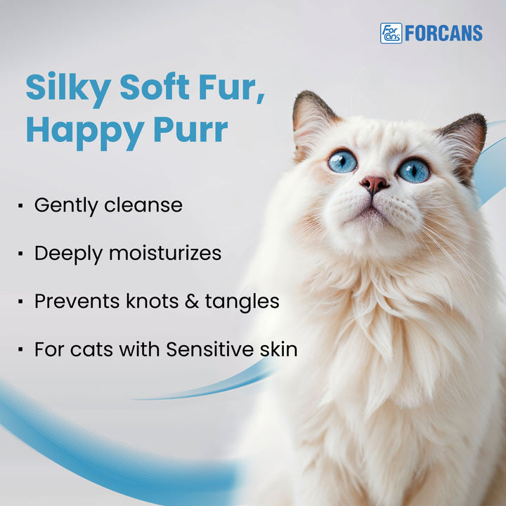 Forcans Cat Short Coat Shampoo & Conditioner Gentle Cleansing Care for Short-Haired Cats