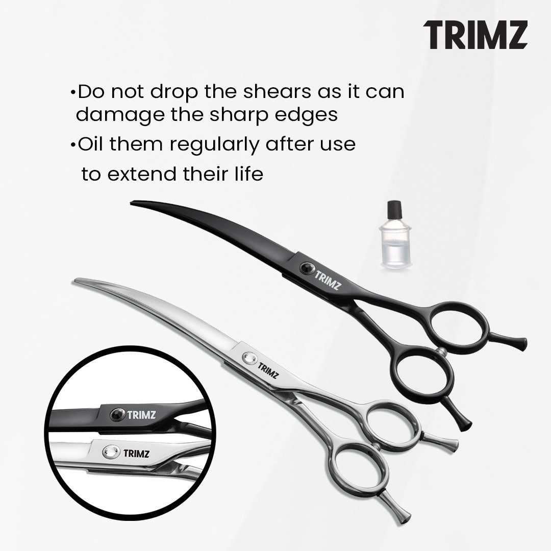 Trimz Pet Grooming Curved Scissors Shop Now! ABK grooming