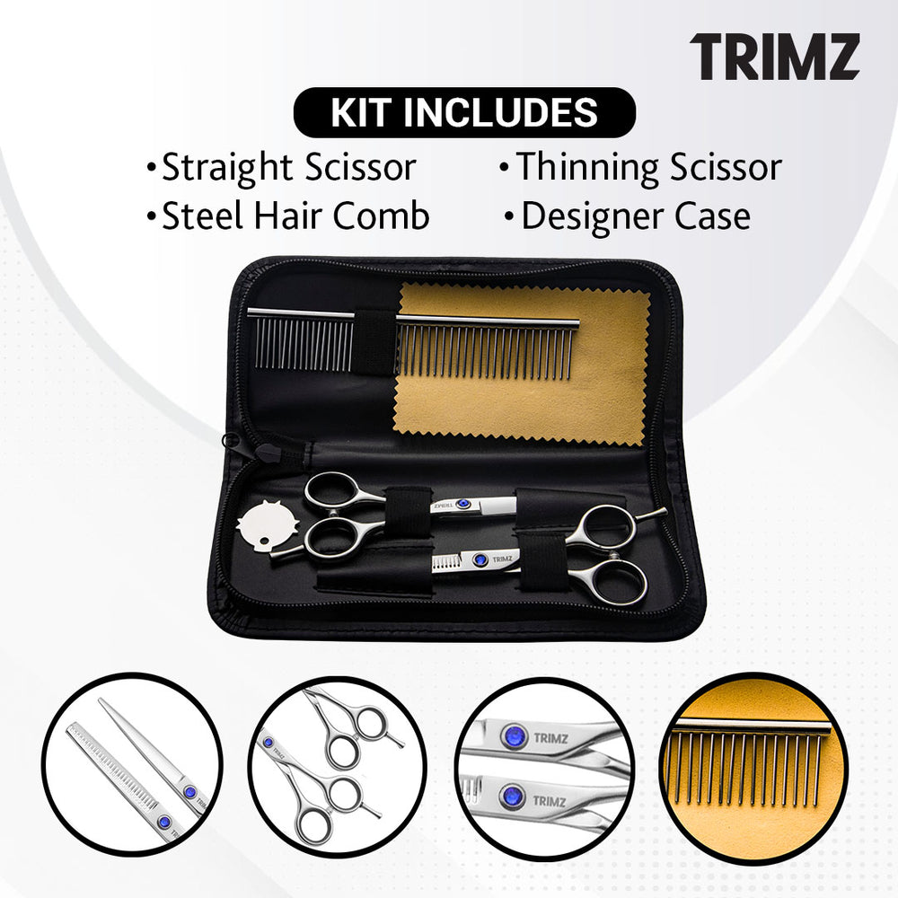 Trimz Scissors Set, 5.5 inches, Sparkling Silver