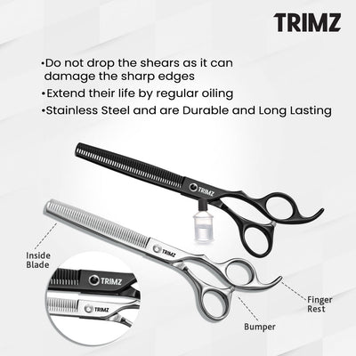 Trimz Thinner Scissors 7-Inch for Pet Hair Grooming