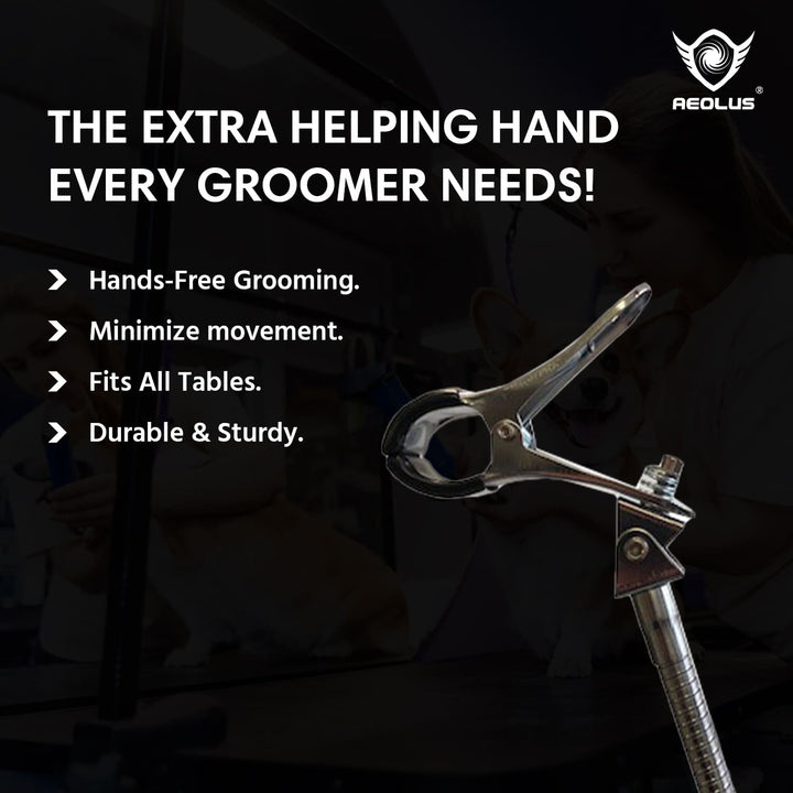 Professional Groomer's Third Arm | Pet Grooming Arm, adjustable hands-free grooming tool for dogs and cats, lightweight and durable design for secure pet grooming, ideal for grooming salons and home setups, enhances grooming efficiency and pet safety.