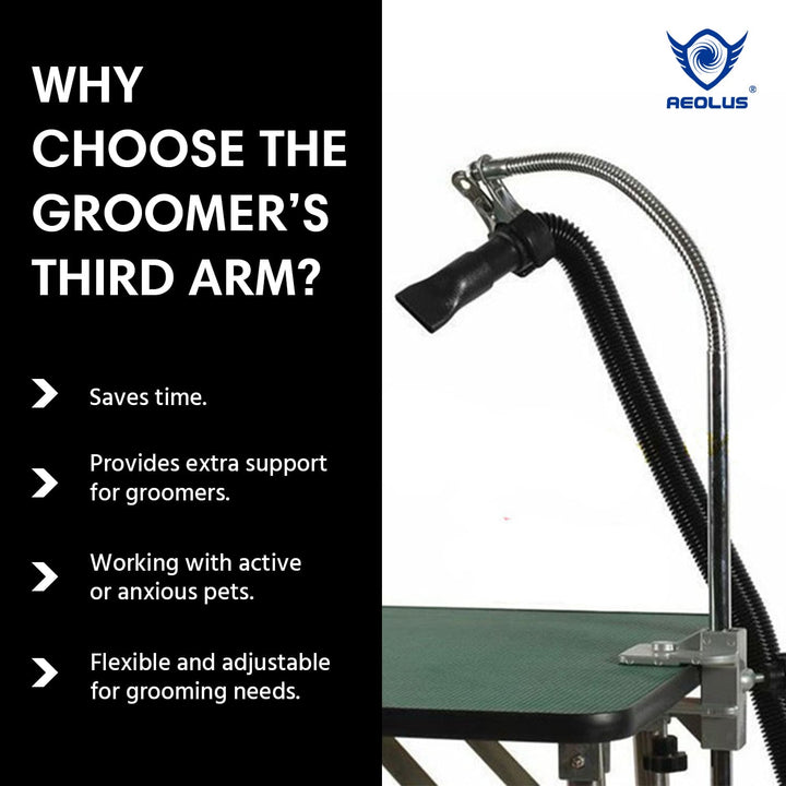 Groomer's Third Arm | Pet Grooming Arm, versatile and adjustable grooming tool for hands-free pet grooming, durable and lightweight design, ideal for professional groomers and home grooming, secure pet restraint for safe and efficient grooming, perfect for dogs and cats.