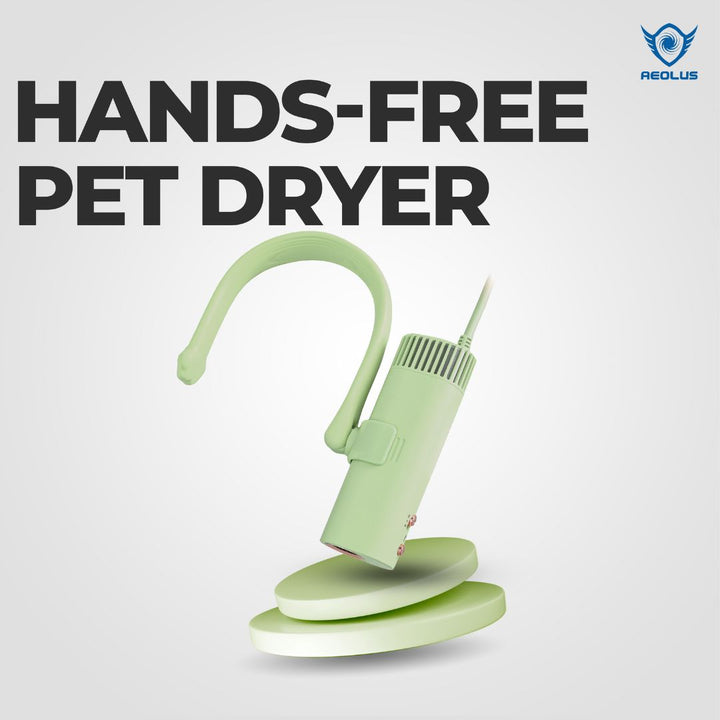 Aeolus Neck-Hanging Hands-Free Pet Dryer (Yellow)