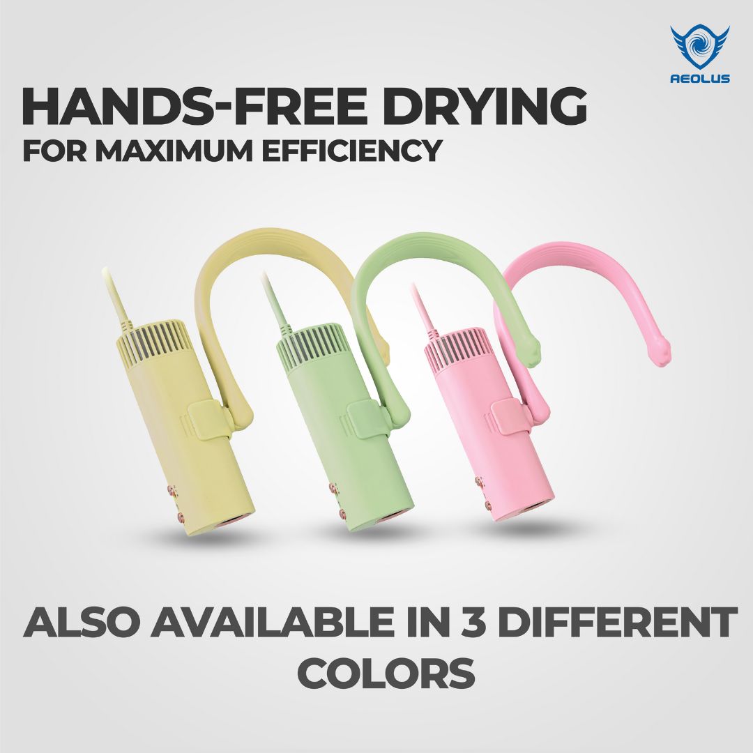 Aeolus Neck-Hanging Hands-Free Pet Dryer (Yellow)