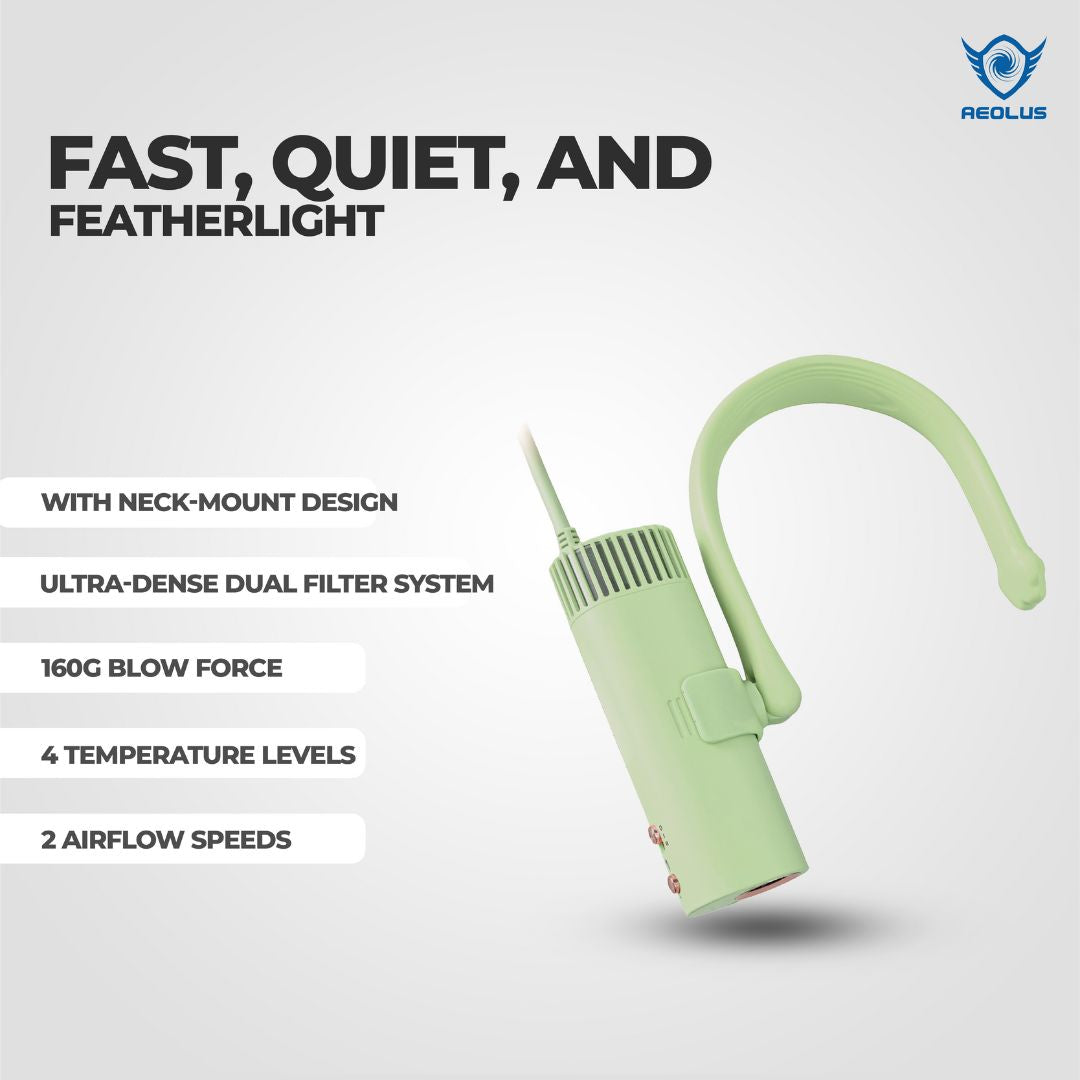 Aeolus Neck-Hanging Hands-Free Pet Dryer (Yellow)