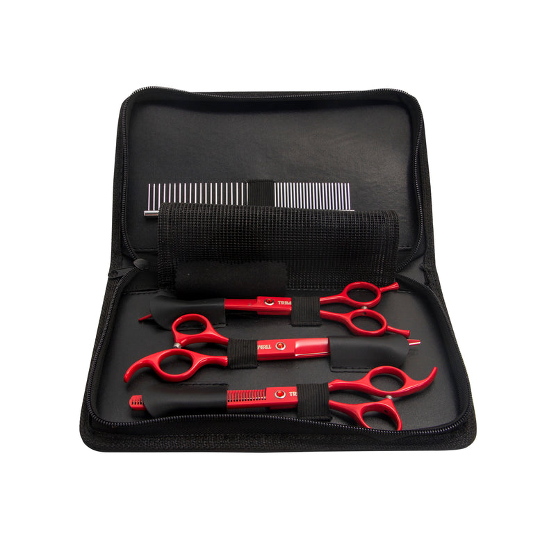 Trimz Dog Grooming Scissor Set with Premium-Looking Scissors and Case