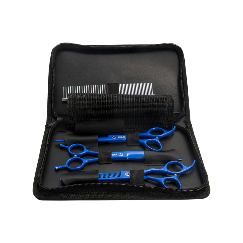 Trimz Dog Grooming Scissor Set with Premium-Looking Scissors and Case