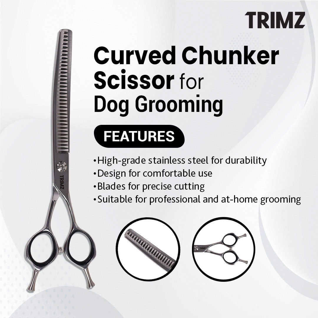 Trimz Pet Grooming Curved Chunker Scissor, 7-Inch