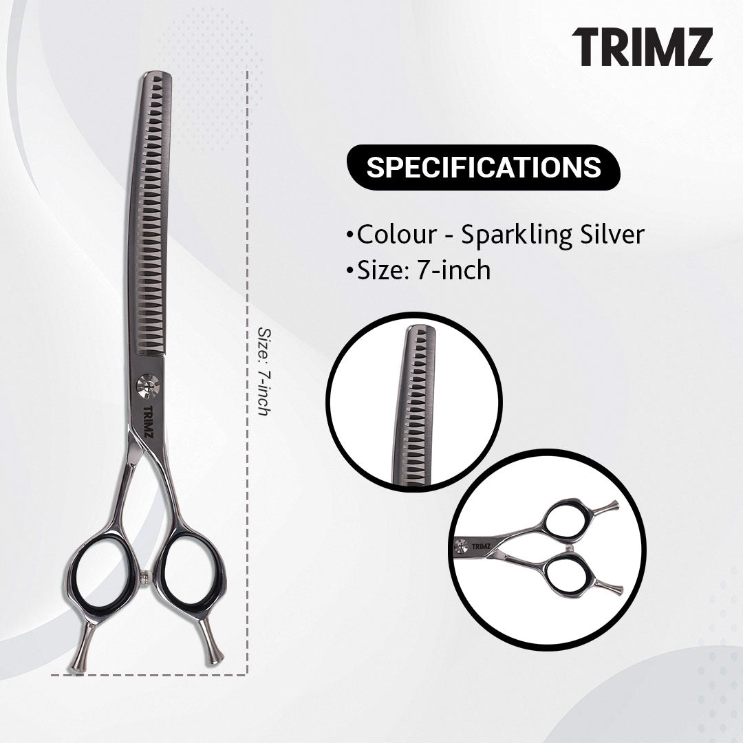Trimz Pet Grooming Curved Chunker Scissor, 7-Inch