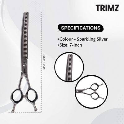 Trimz Curved Chunker scissors are designed with comfortable grip shanks for proper hand alignment
