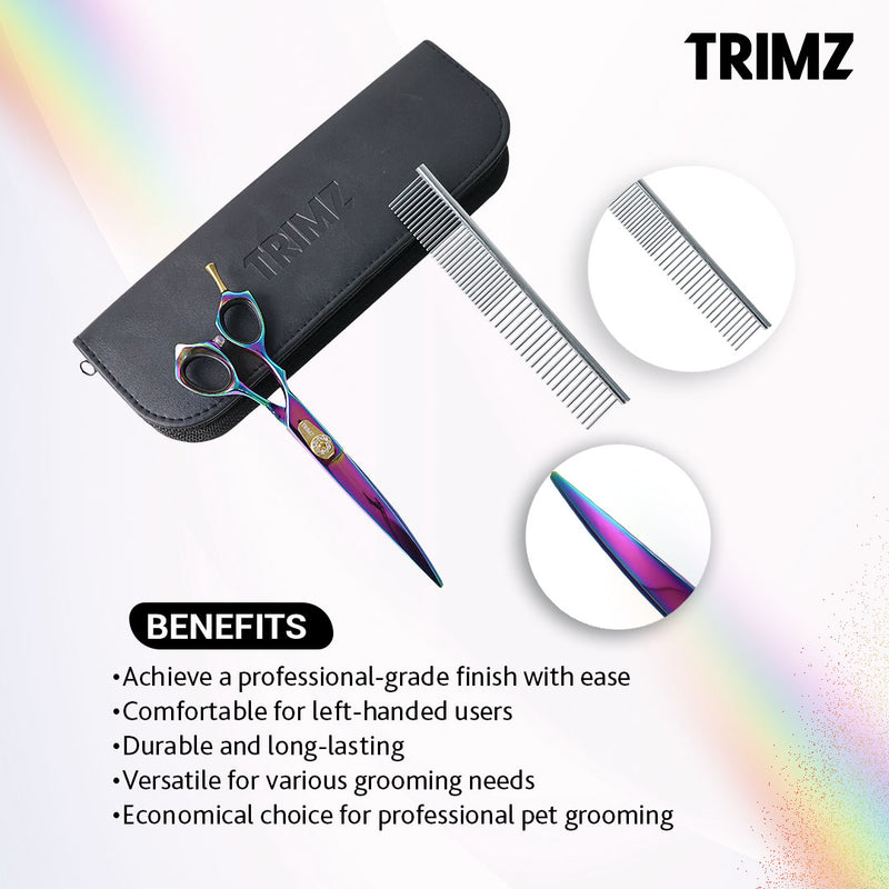 Trimz Left-Handed Curved Scissors, 7" are made of the best-grade stainless steel