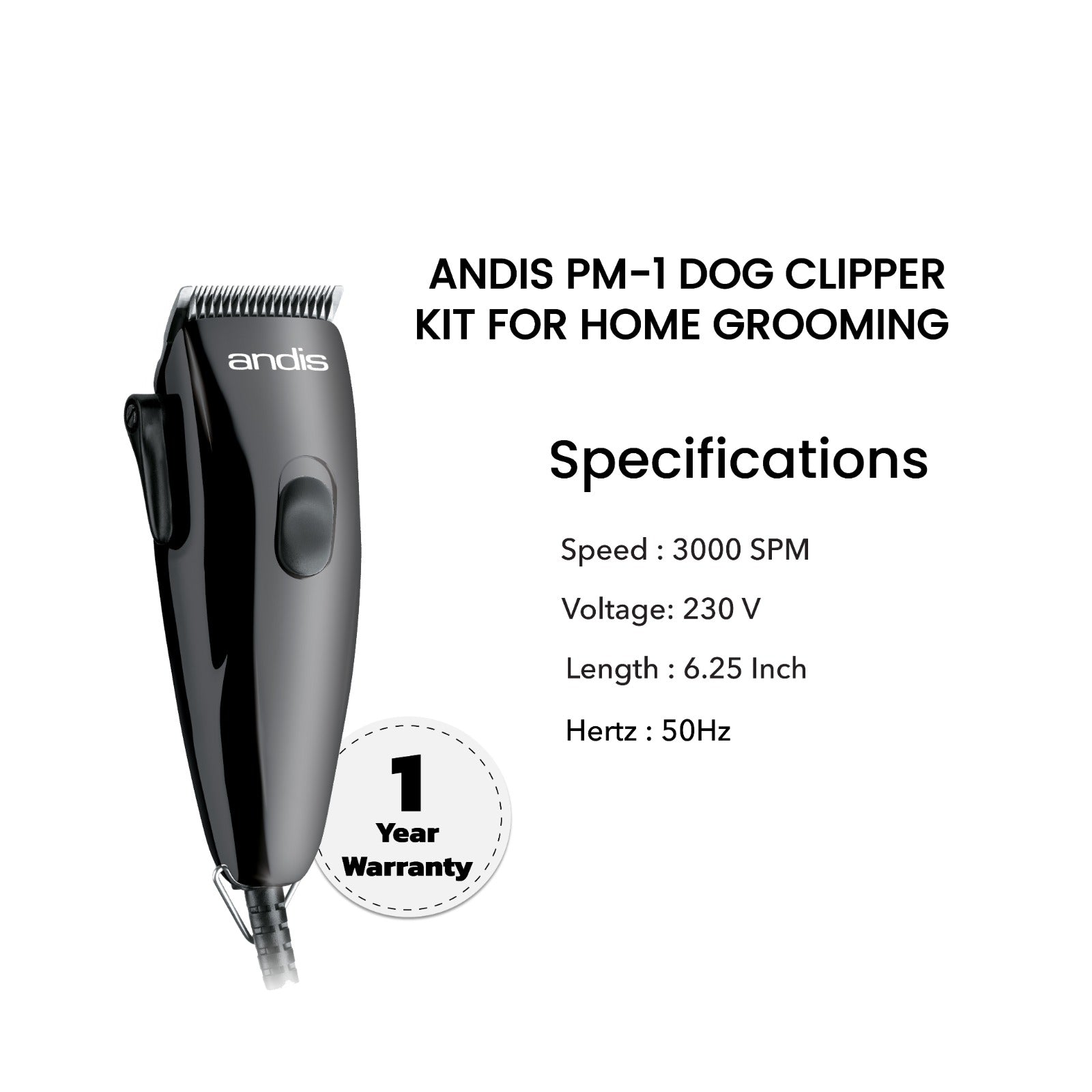 Andis Adjustable Blade Pet Clipper Kit