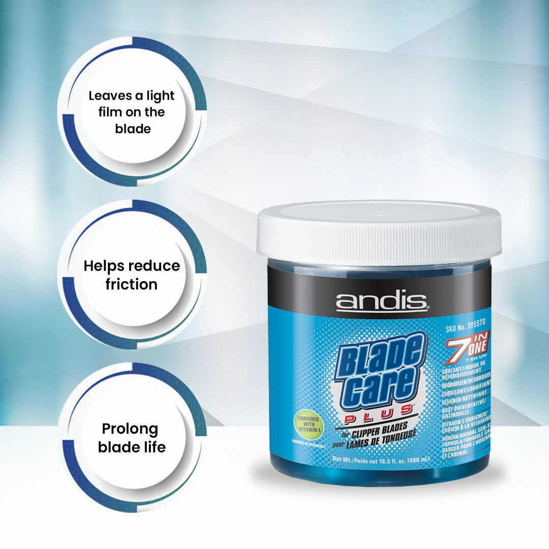 Andis Blade Care plus jar + 5-in-1 Cool Care Plus Spray Combo
