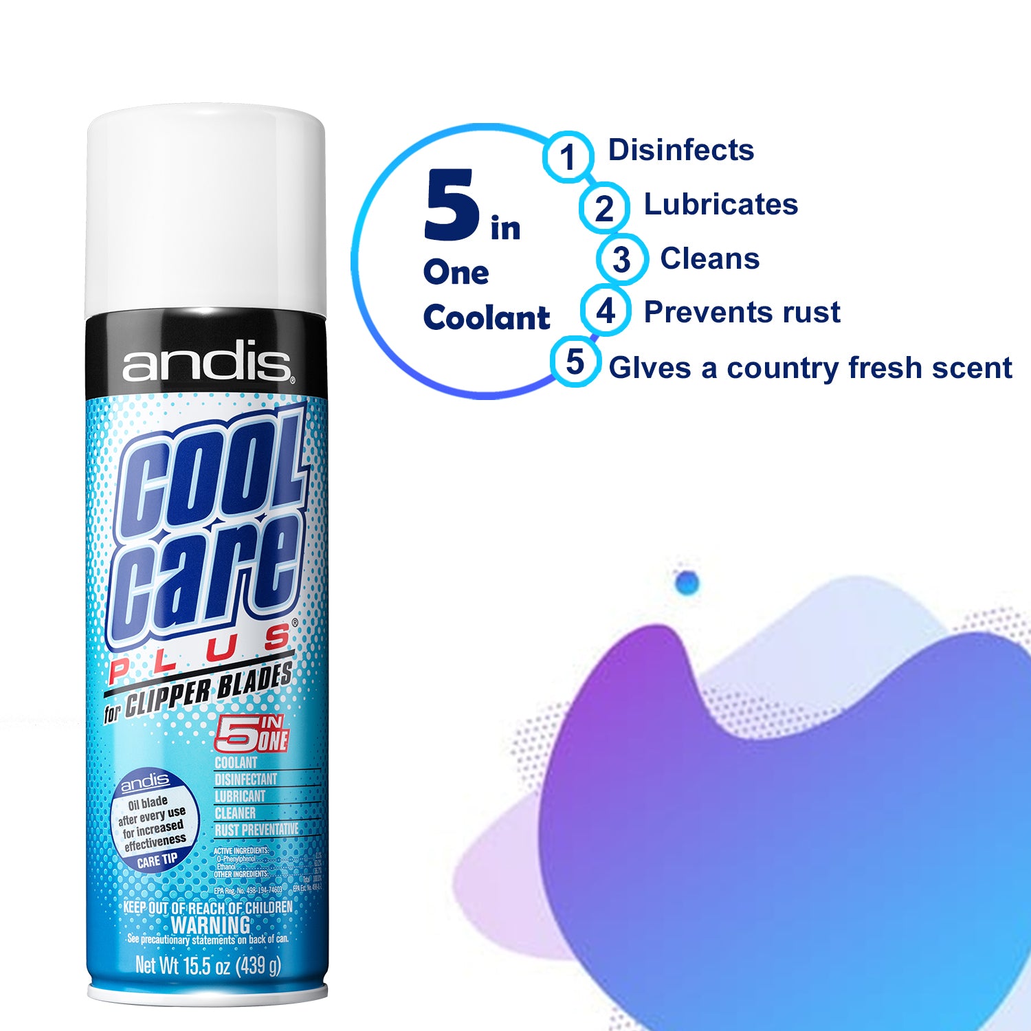 Andis 5-in-1 Cool Care Plus Clipper Blade Oil Spray Can