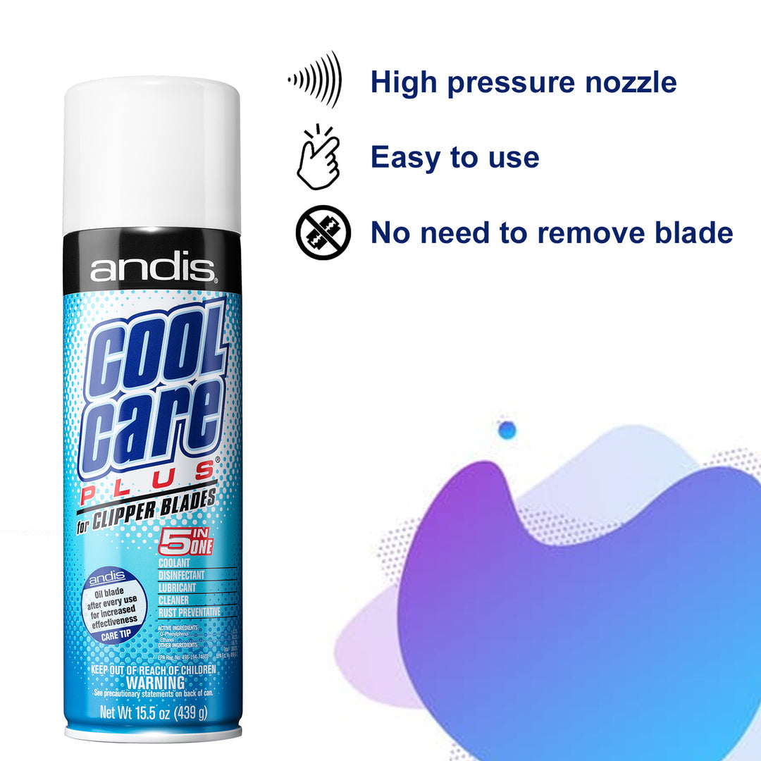 Andis 5-in-1 Cool Care Plus Can for Clipper Blades - ABK Grooming blade care, clipper oil, blade oil, clipper maintenance, blade coolant,clipper blades, dog clipper blades, trimmer blade, replaceable blade, pet supply, dog accessory, pet grooming products,dog grooming tools,