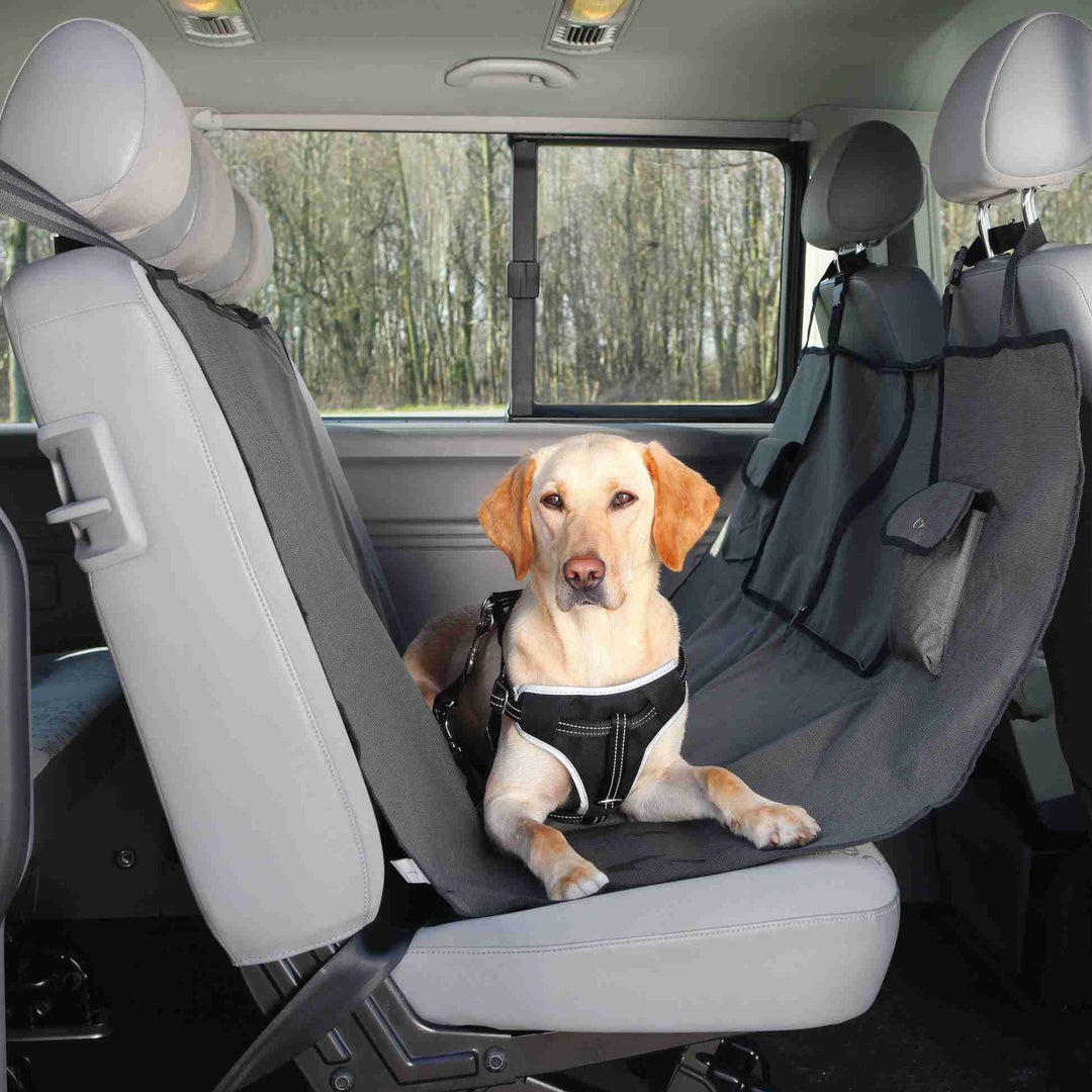 Car Seat Cover with Two Pockets Black/Brown 1.40 × 1.45 m