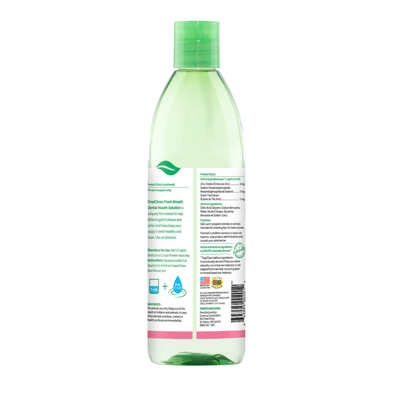TropiClean Fresh Breath Puppy Water Additive - abkgrooming
