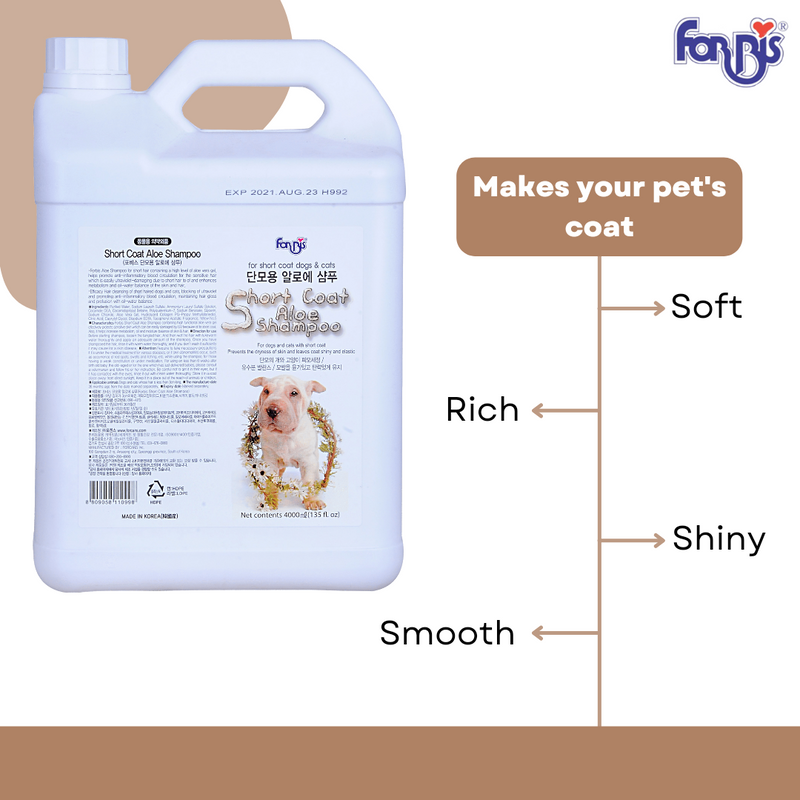 Forbis Short Coat Aloe Dog Grooming Shampoo