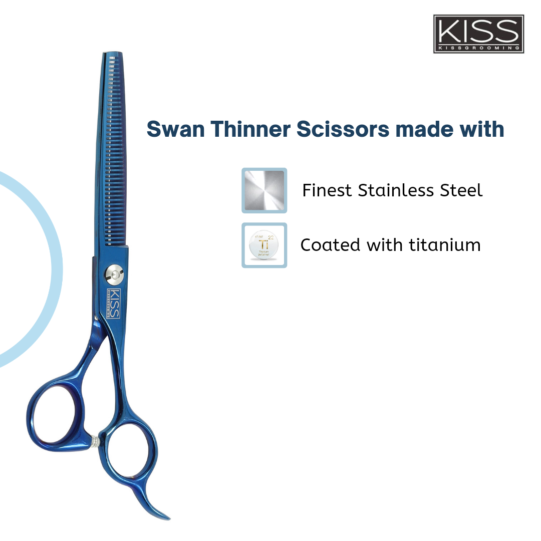 Swan Thinner Scissors for Pet Grooming Assorted Colors, 6.5 inches