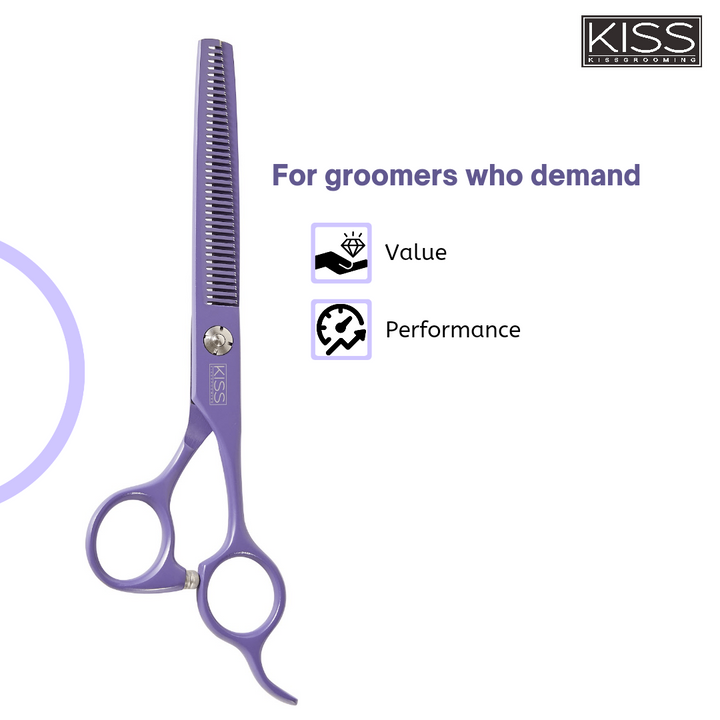 Swan Thinner Scissors for Pet Grooming Assorted Colors, 6.5 inches