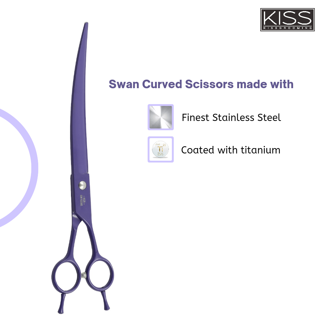 Swan Curved Scissors for Pets Assorted Colour - 8.5 inch