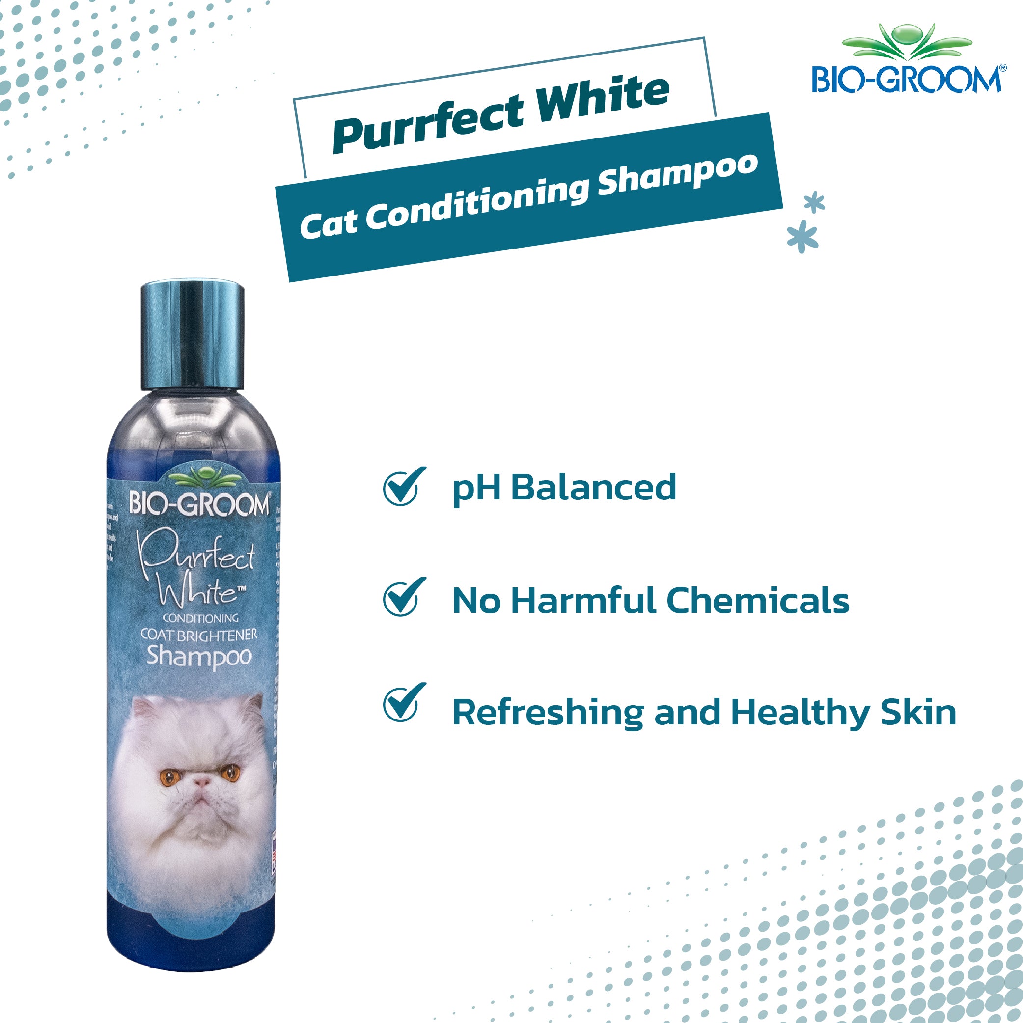 Bio-Groom Purrfect White Cat Conditioning Shampoo, 236 ml