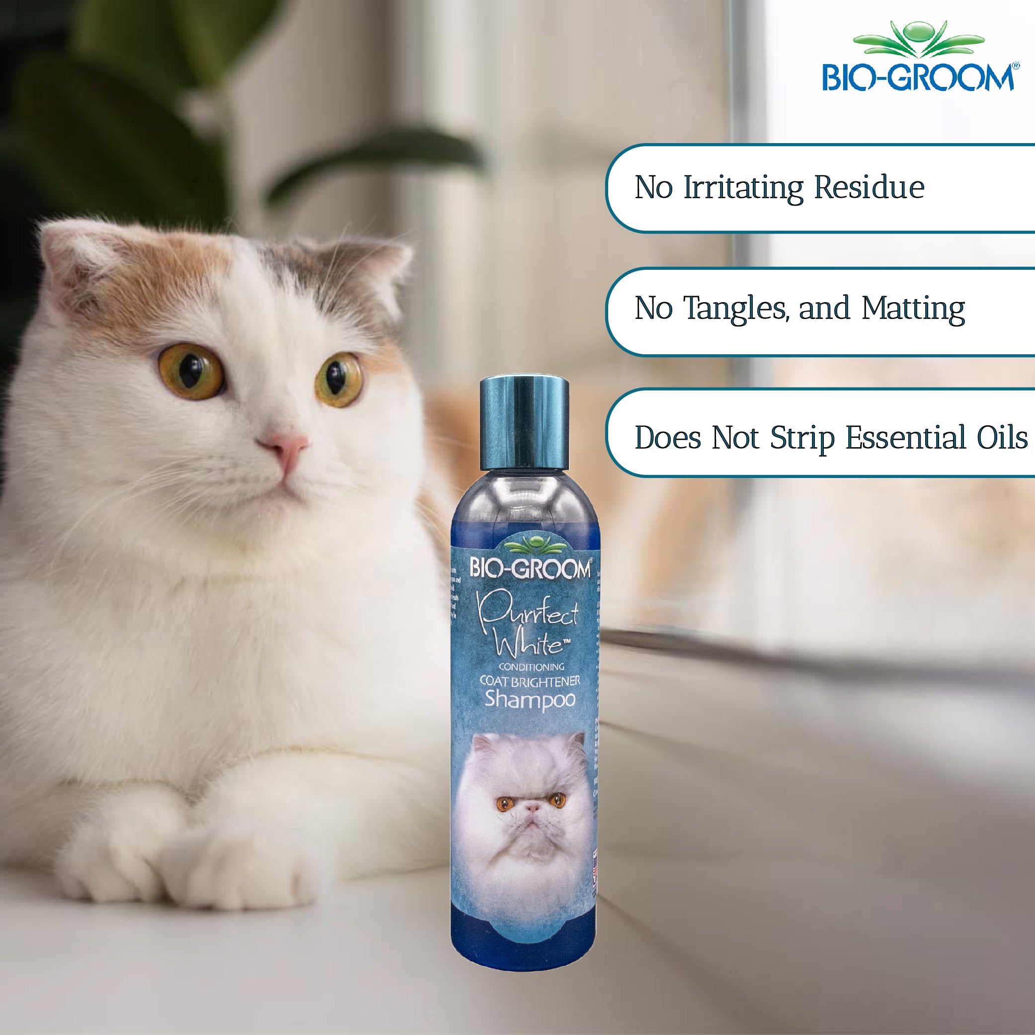 Bio-Groom Purrfect White Cat Conditioning Shampoo, 236 ml