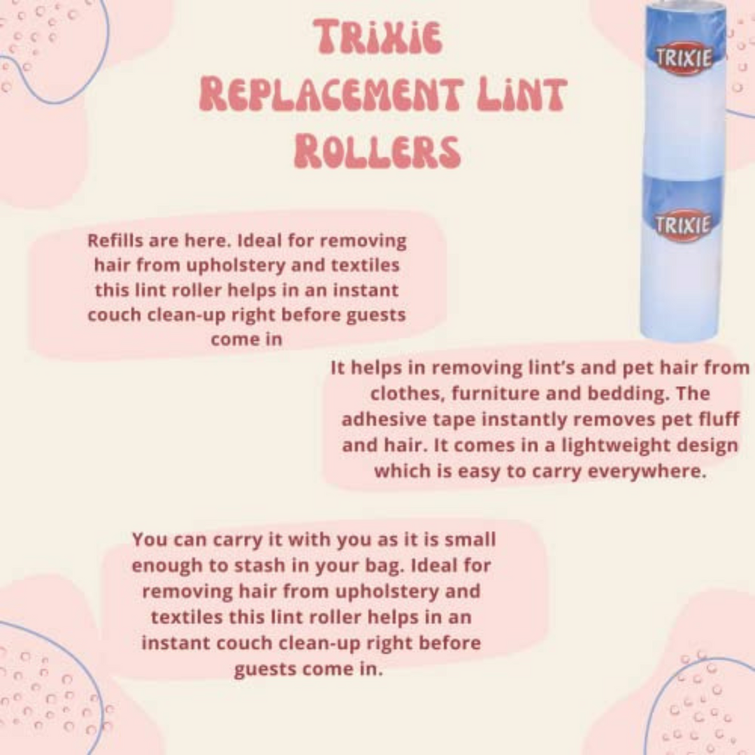Trixie Replacement Lint Rollers Easy Way to Clean of Pet Hair