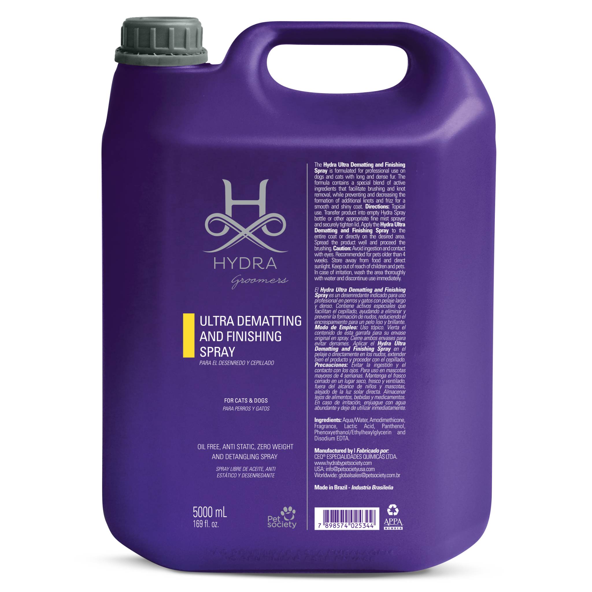 Hydra Groomers Ultra Dematting Spray for dogs and cats ,5 liter