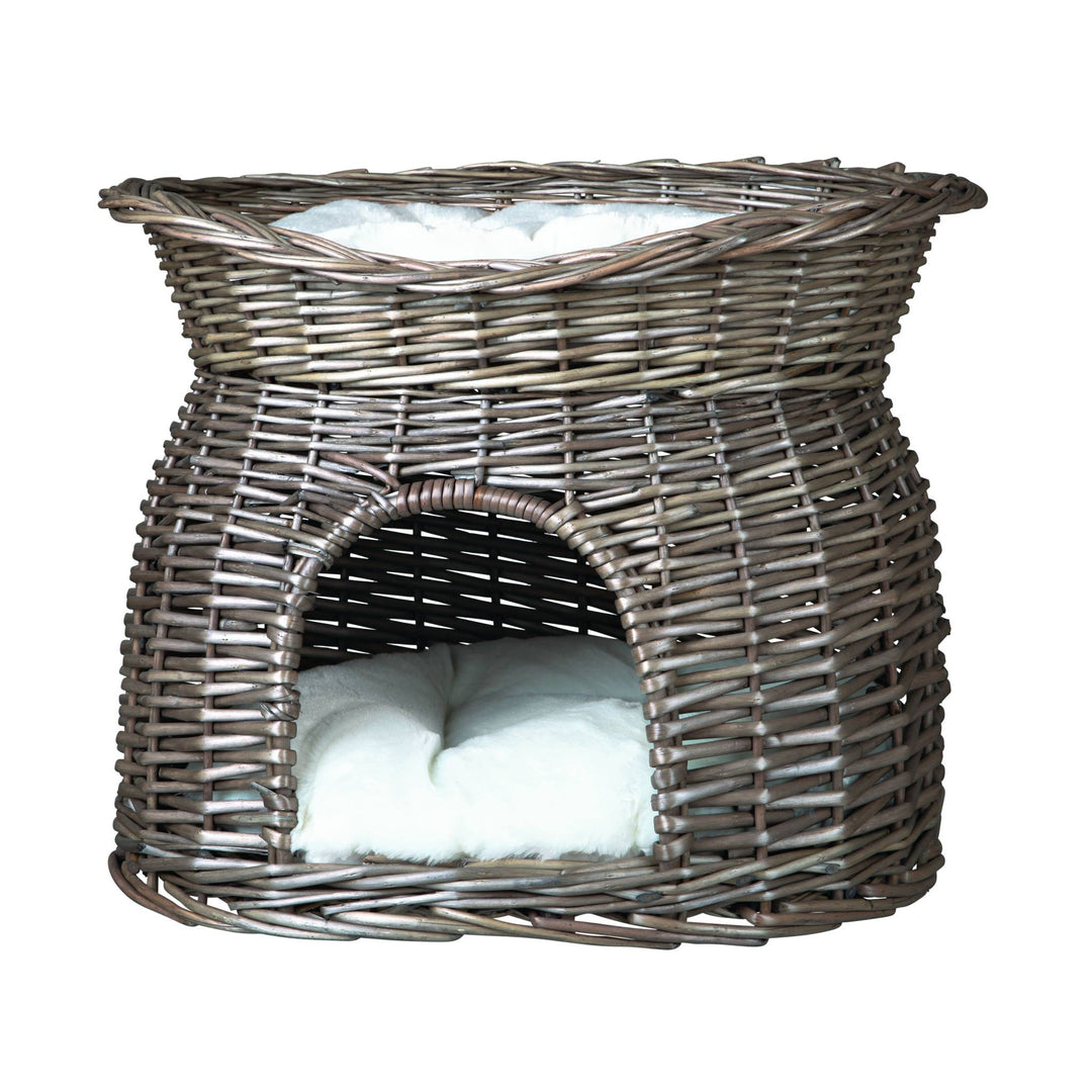 Wicker Cave with Bed on Top - abkgrooming