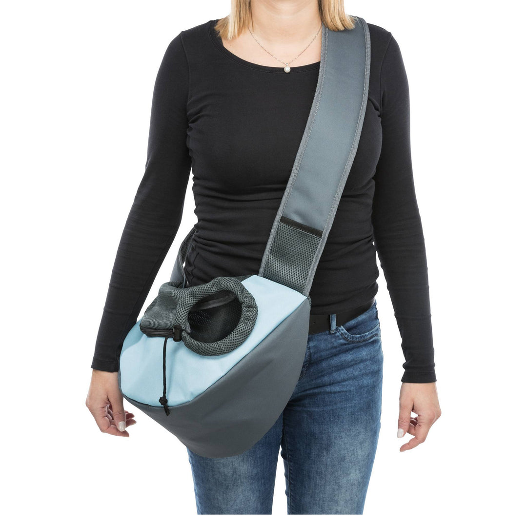 Sling Front Bag Carrier, 50 × 25 × 18 cm, light grey/light blue