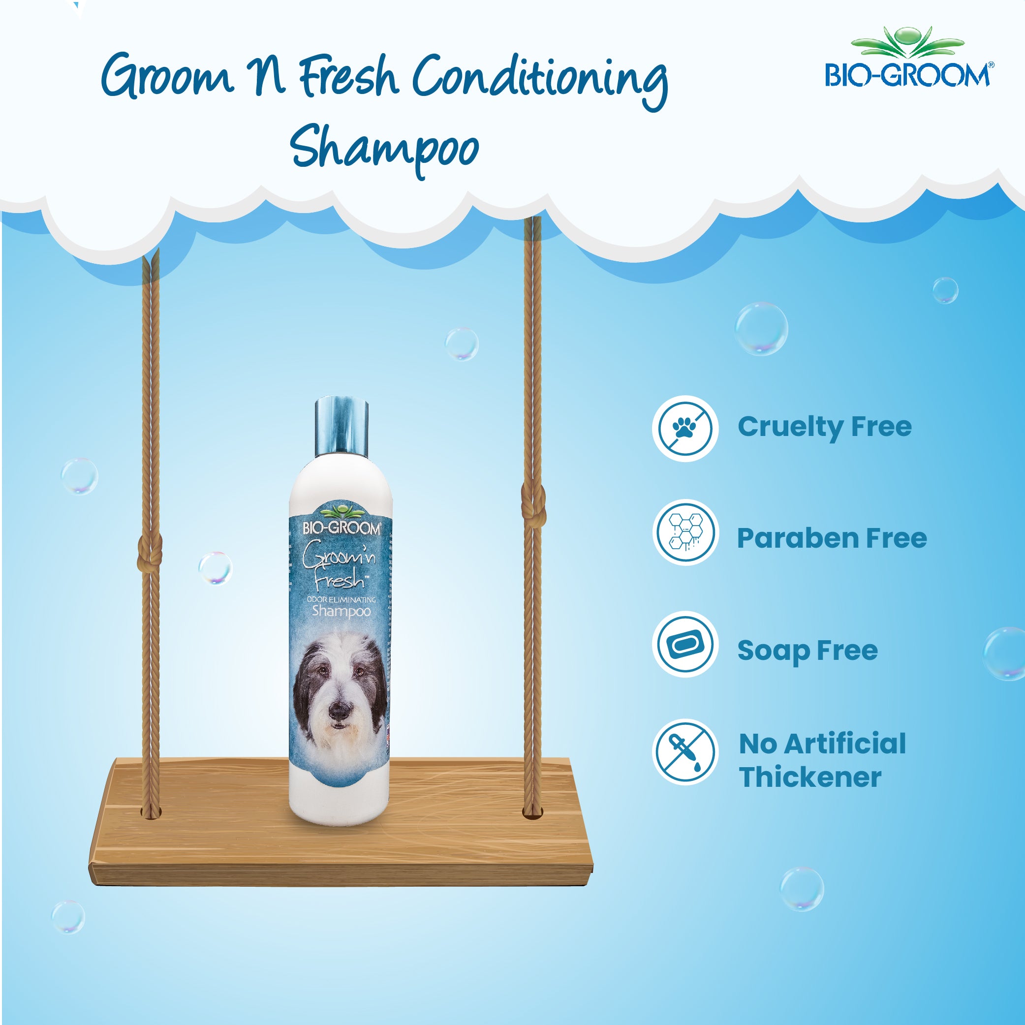 Biogroom Groom 'N Fresh Odour Eliminating Pet Grooming Shampoo, 355ml