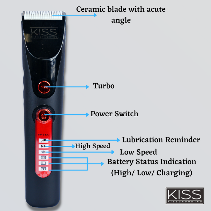 Kiss Grooming Rechargeable Dog Hair Trimmer Kit for Complex Trimming  