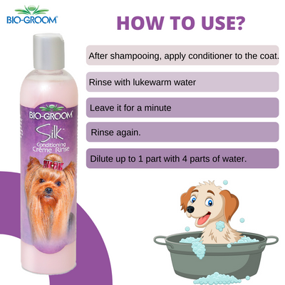 Biogroom Silk Crème Rinse Conditioner For Dogs, 355 ml