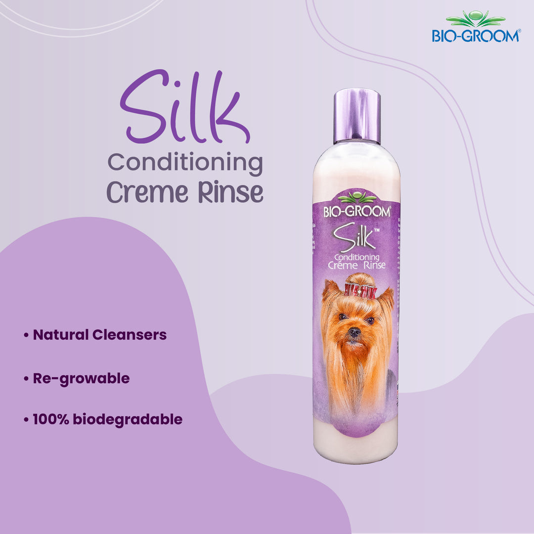 Biogroom Silk Crème Rinse Conditioner For Dogs, 355 ml