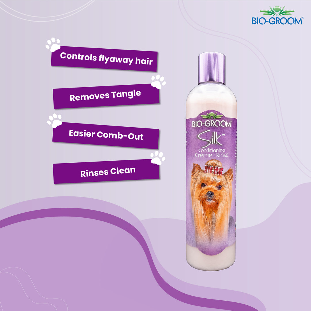 Biogroom Silk Crème Rinse Conditioner For Dogs, 355 ml