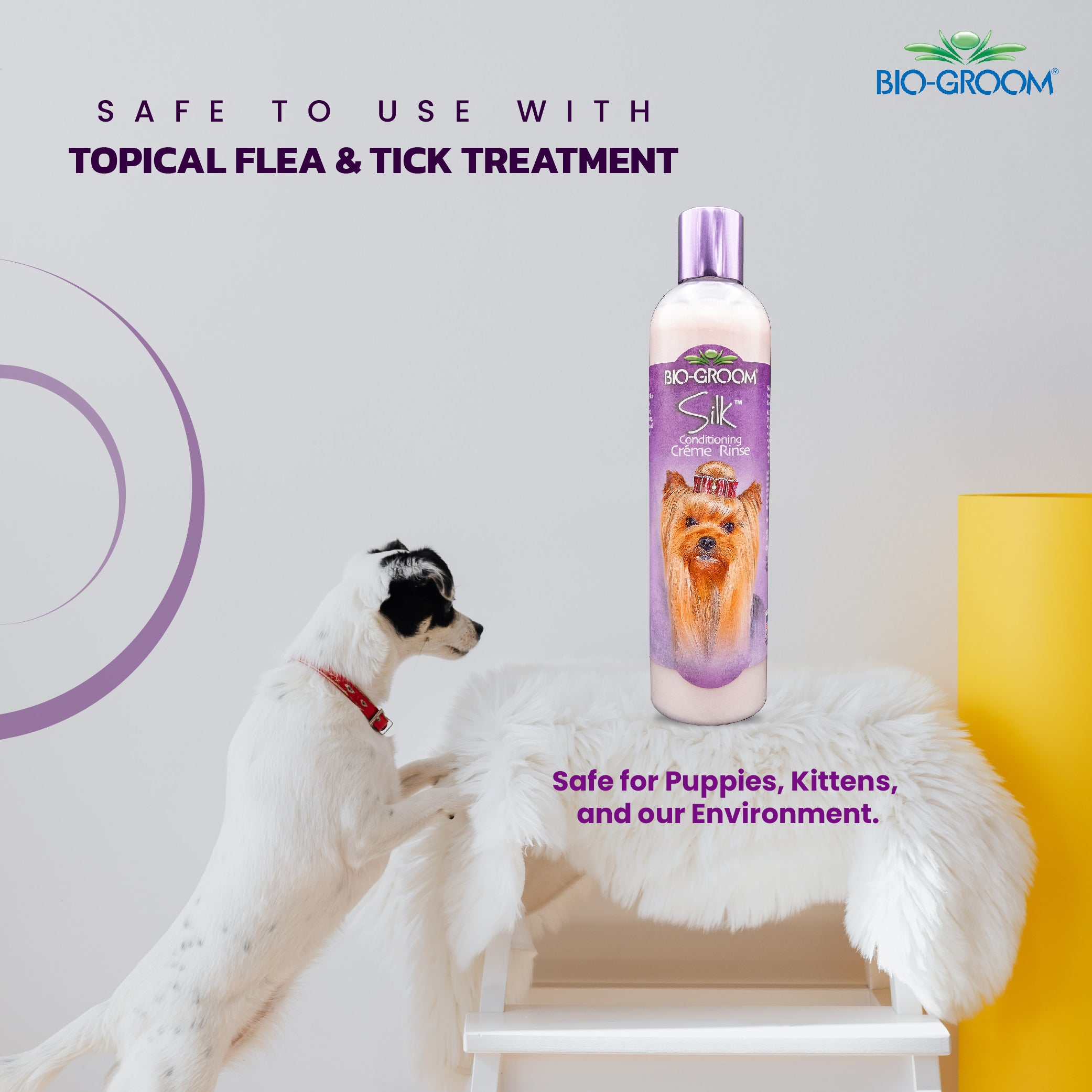 Biogroom Silk Crème Rinse Conditioner For Dogs, 355 ml