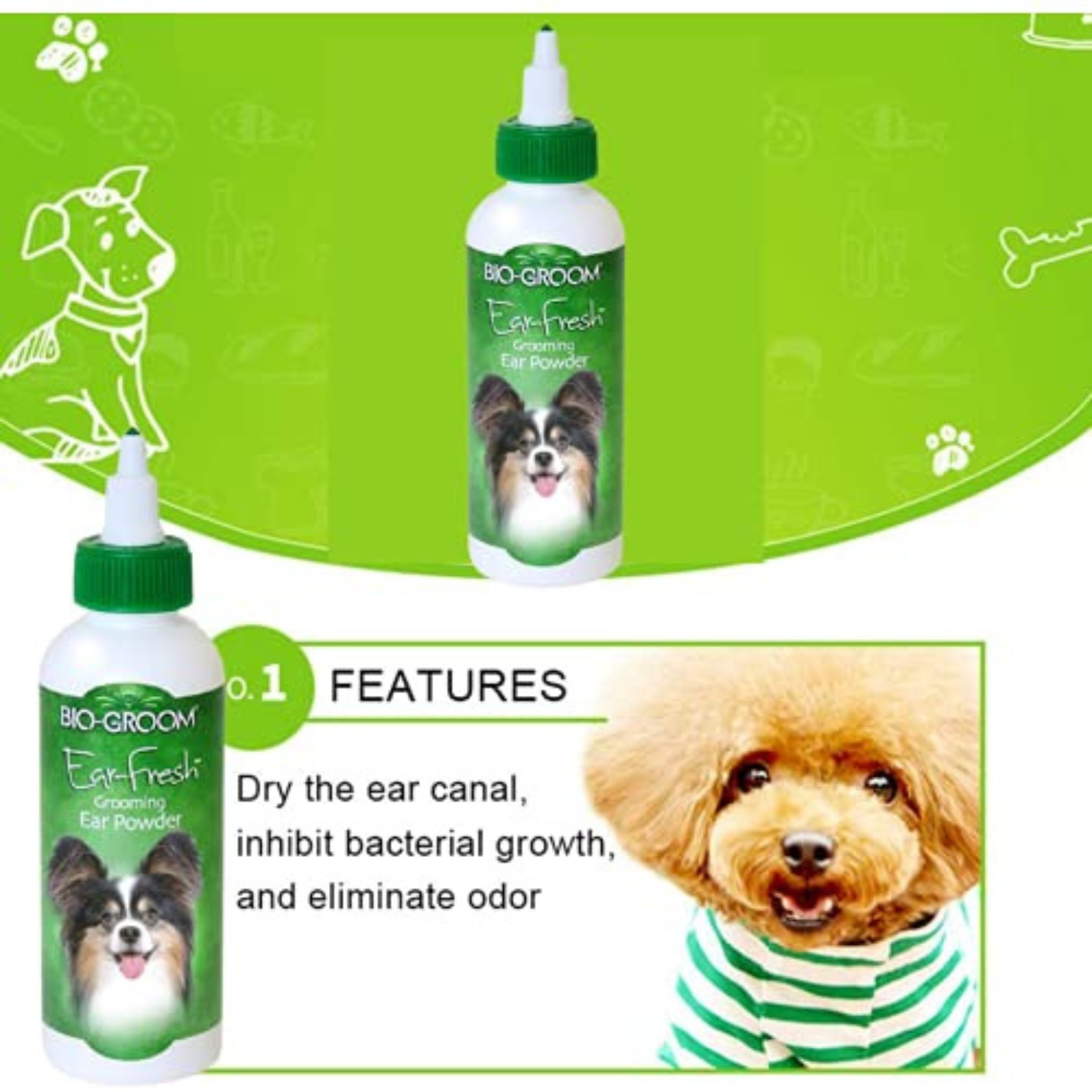 Ear Fresh Grooming Ear Powder for Dogs, 24gm