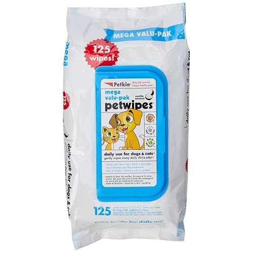 Petkin Pet Wipes Mega Value Pull Pack, 125 pcs