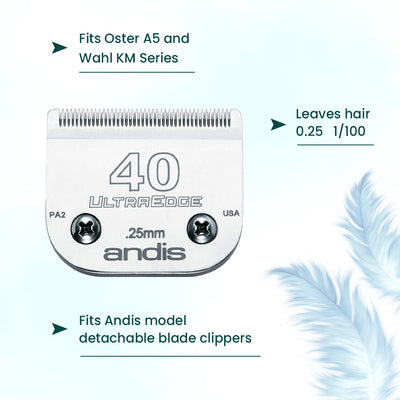 Andis #40 UltraEdge Detachable Pet Clipper Blade 0.25 mm surgical preparations