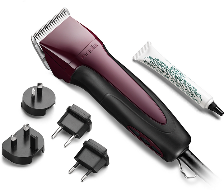 Andis  Excel 5-Speed Plus Detachable Blade Clipper - Burgundy - Black
