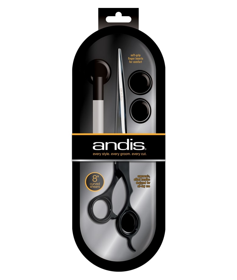 Andis Premium 8" Curved Shear For Professional Pet Groomer - Right Handed - abkgrooming